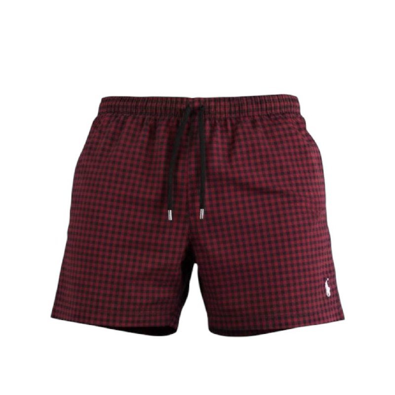 Shorts Ralph Lauren Masculino Xadrez Bordô