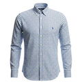 Camisa Ralph Lauren Masculina Xadrez Azul e Branco Pony Azul