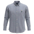 Camisa Ralph Lauren Masculina Oxford Micro Xadrez Clássico Petróleo Urso Americano
