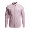 Camisa Ralph Lauren Masculina Xadrez Viscolinho Rosa Pony Marinho