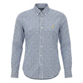 Camisa Ralph Lauren Masculina Xadrez Azul e Branco Pony Dourado