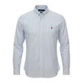 Camisa Ralph Lauren Masculina Branca Listras Executiva Pony Bordô