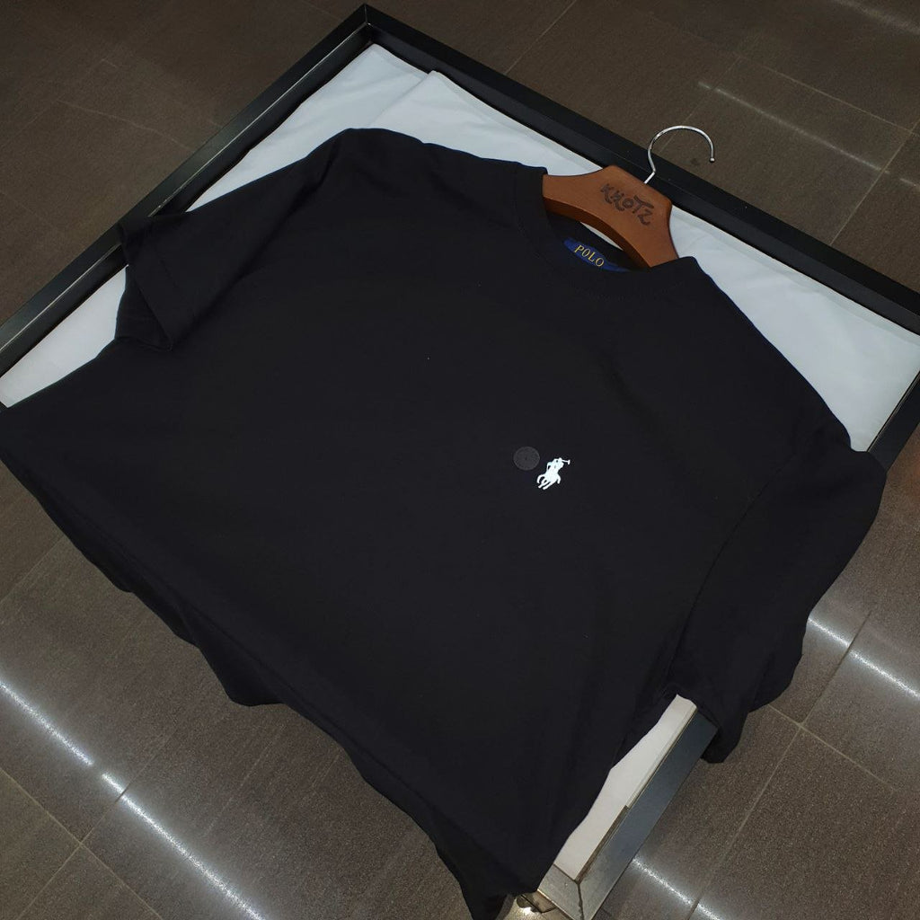 Camiseta Básica Ralph Lauren Masculina Preta Pony Neon
