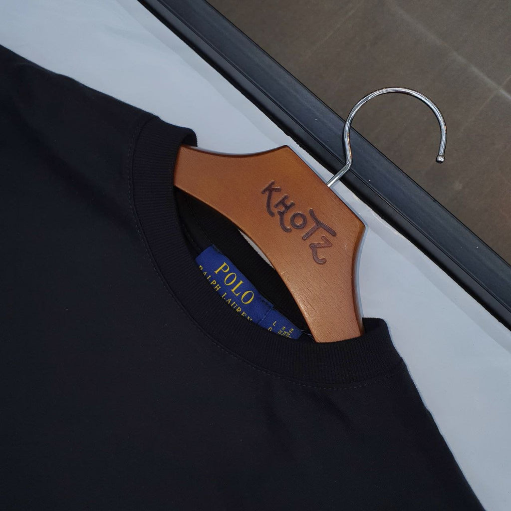 Camiseta Básica Ralph Lauren Masculina Preta Pony Neon