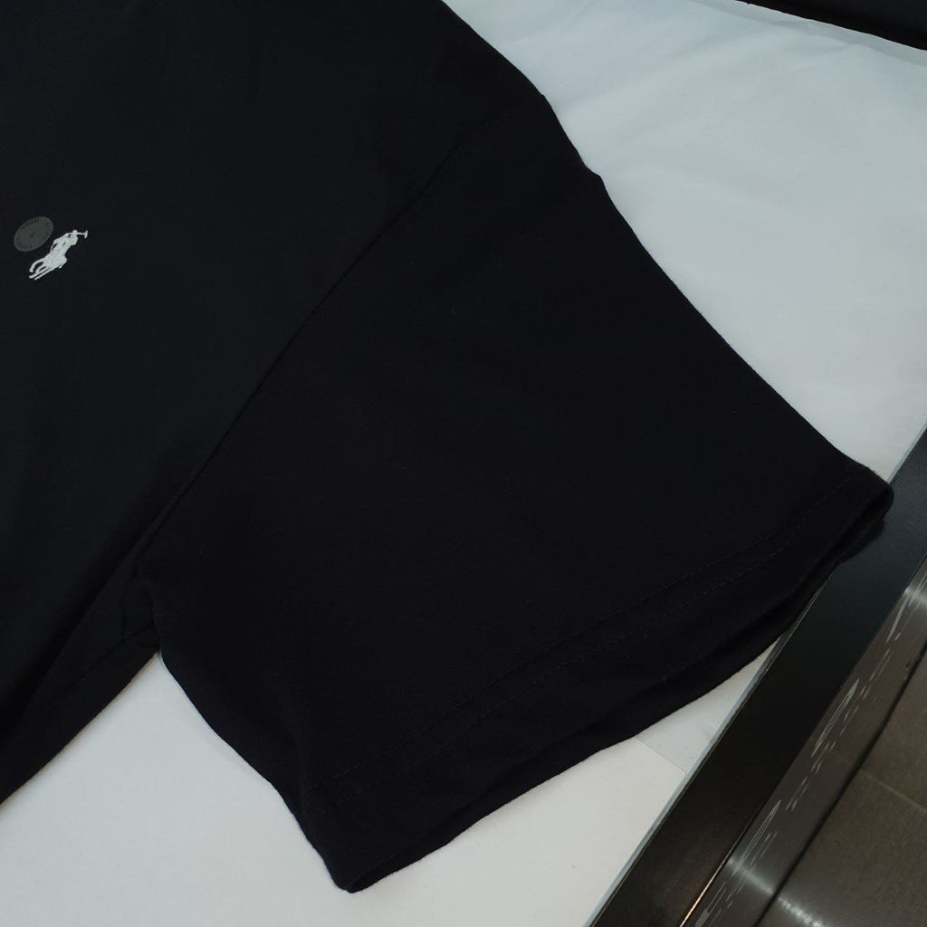 Camiseta Básica Ralph Lauren Masculina Preta Pony Branco