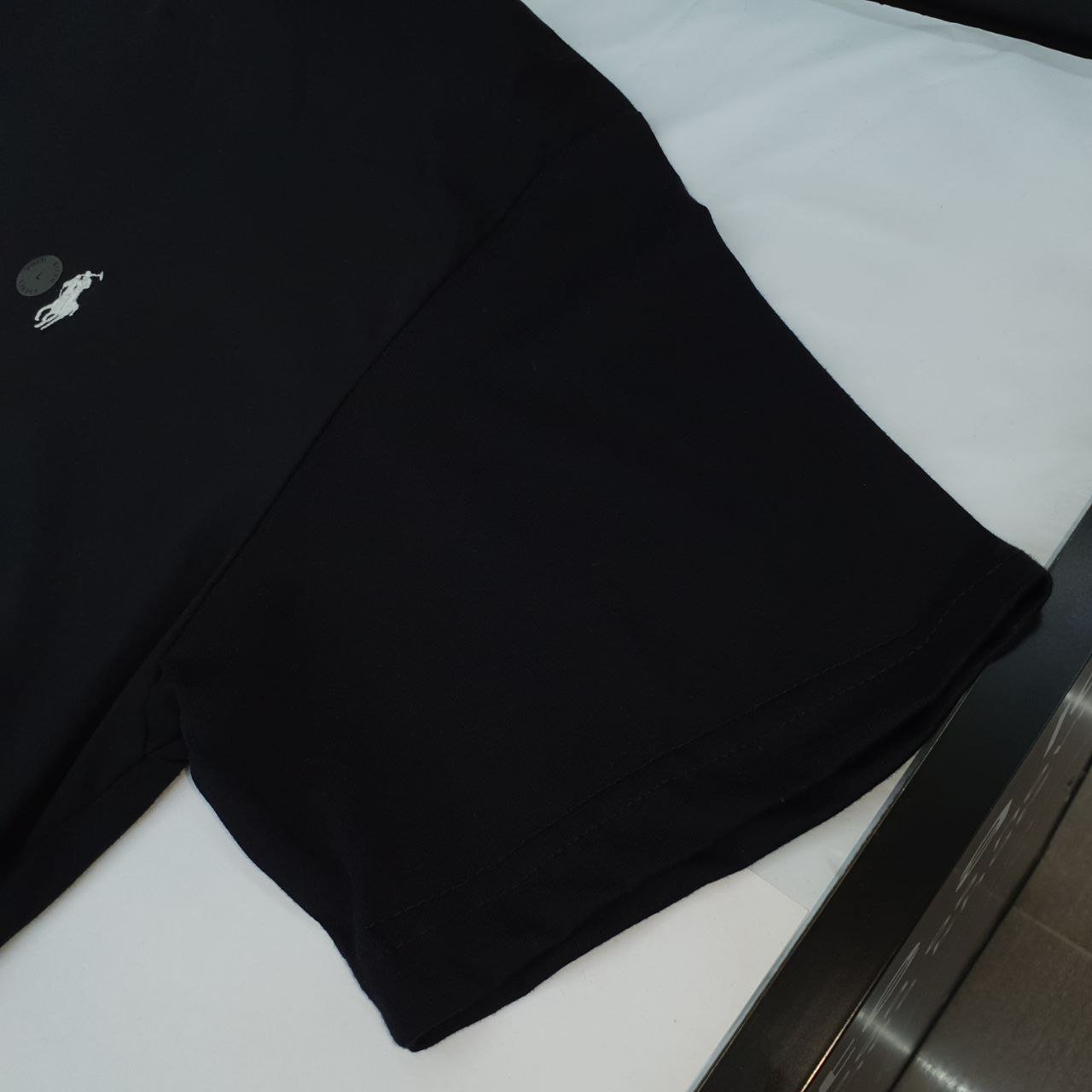 Camiseta Básica Ralph Lauren Masculina Preta Pony Branco