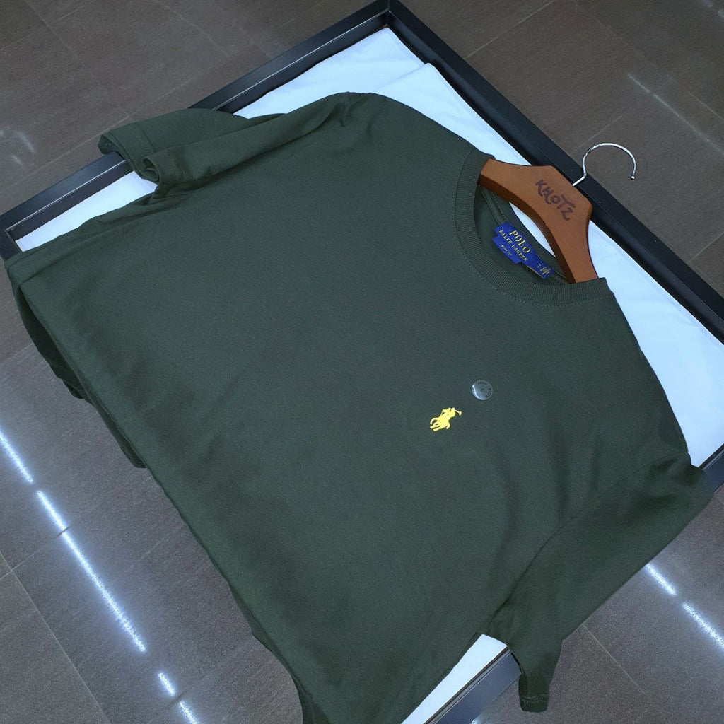 Camiseta Básica Ralph Lauren Masculina Verde Pony Limão