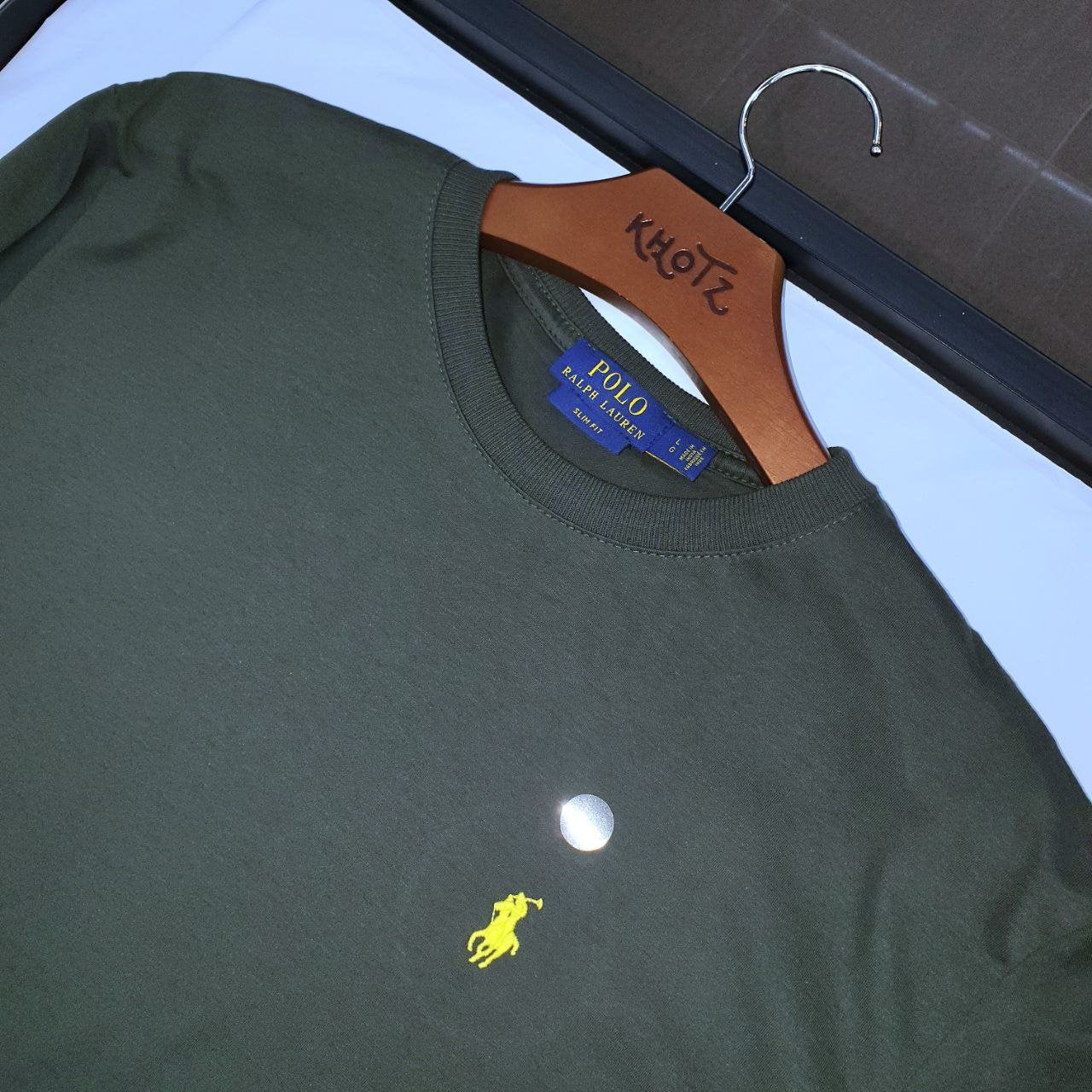Camiseta Básica Ralph Lauren Masculina Verde Pony Limão