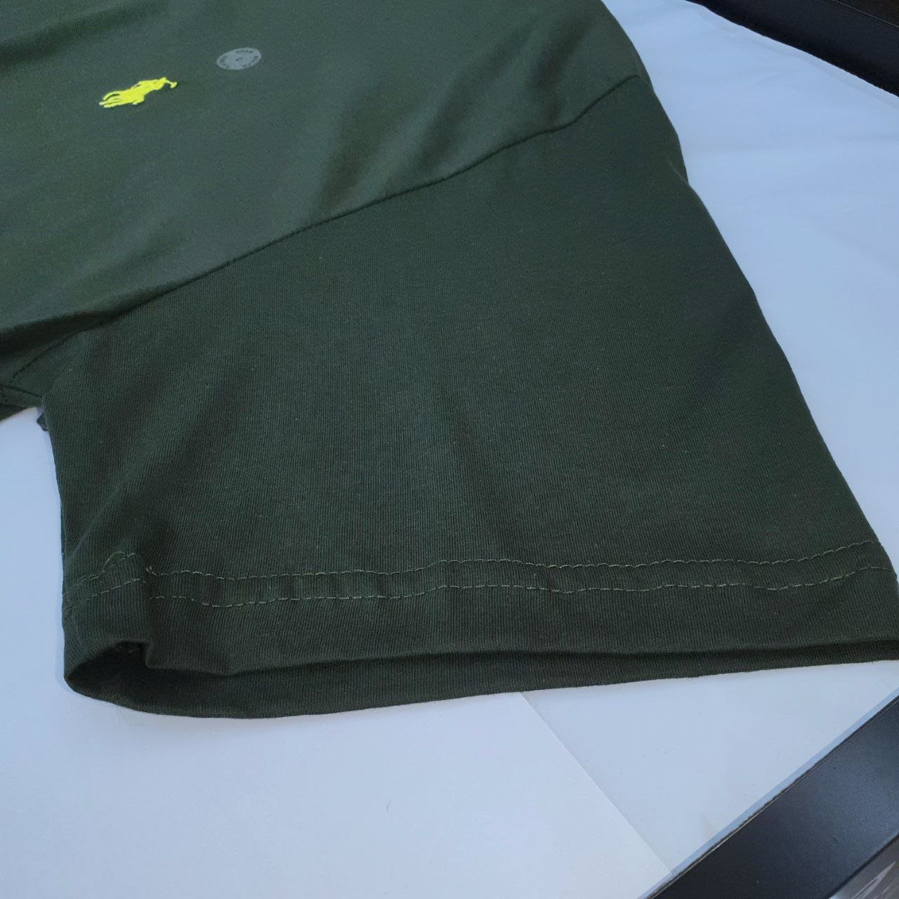 Camiseta Básica Ralph Lauren Masculina Verde Pony Limão