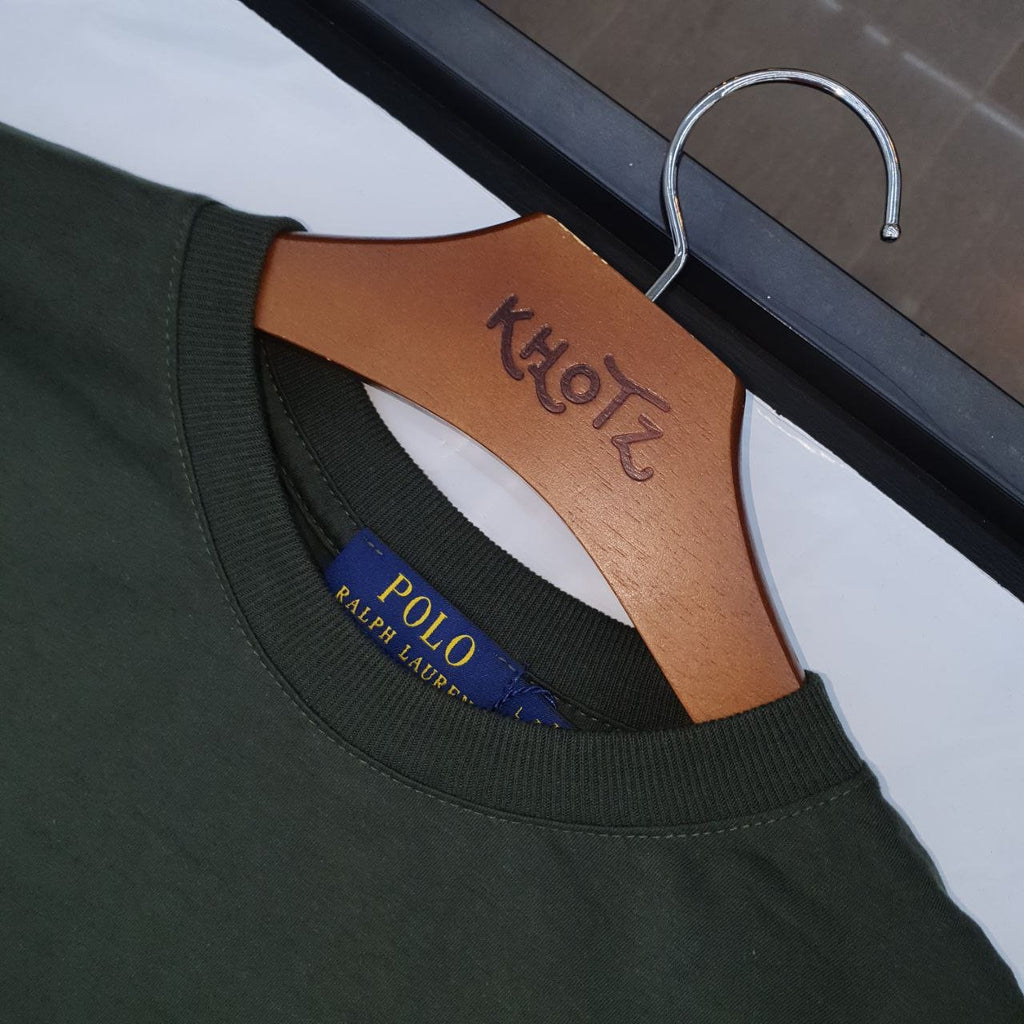 Camiseta Básica Ralph Lauren Masculina Verde Pony Monocromático