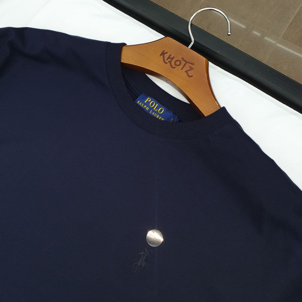 Camiseta Básica Ralph Lauren Masculina Azul Marinho Pony Monocromático