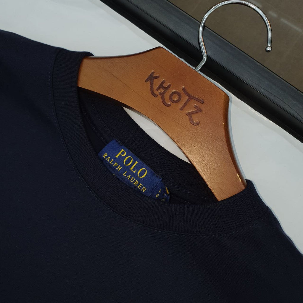 Camiseta Básica Ralph Lauren Masculina Azul Marinho Pony Monocromático