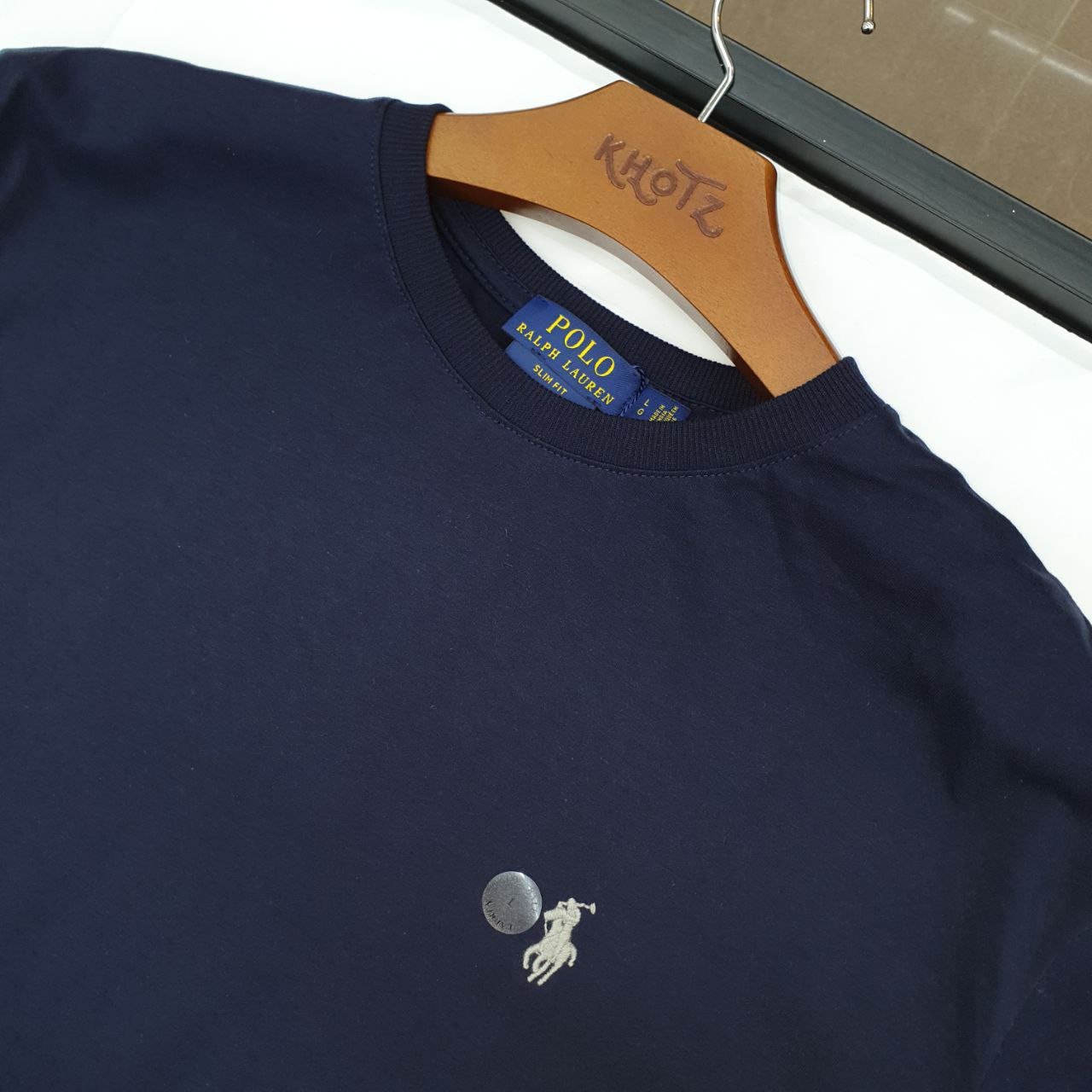 Camiseta Básica Ralph Lauren Masculina Azul Marinho Pony Cinza