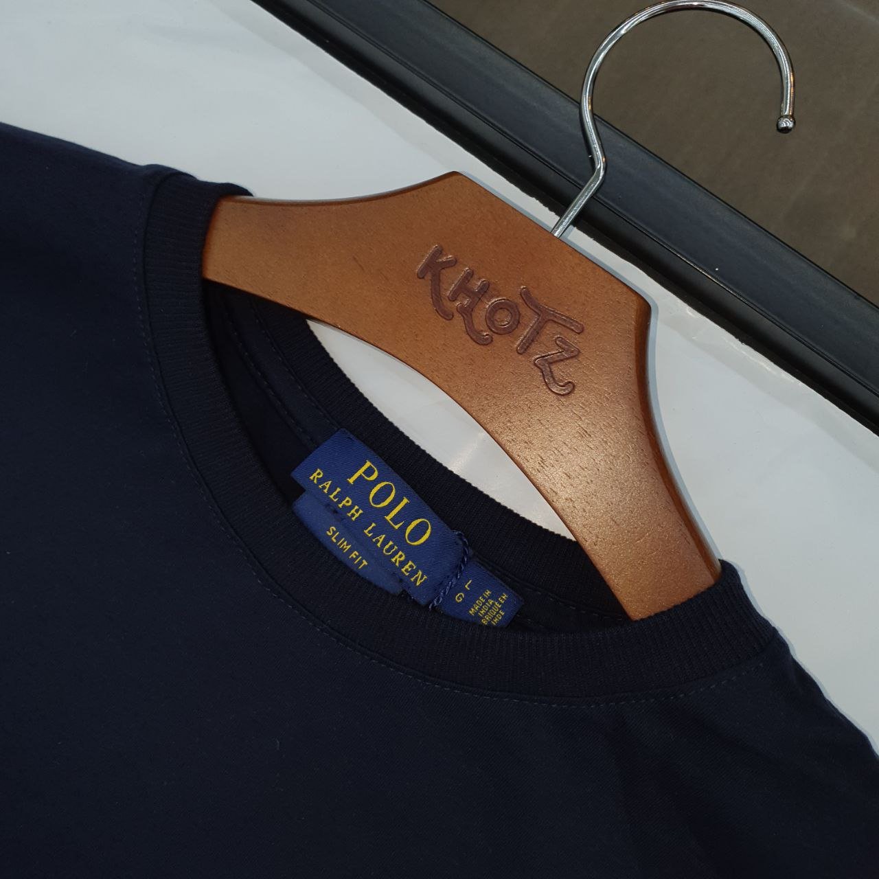 Camiseta Básica Ralph Lauren Masculina Azul Marinho Pony Cinza