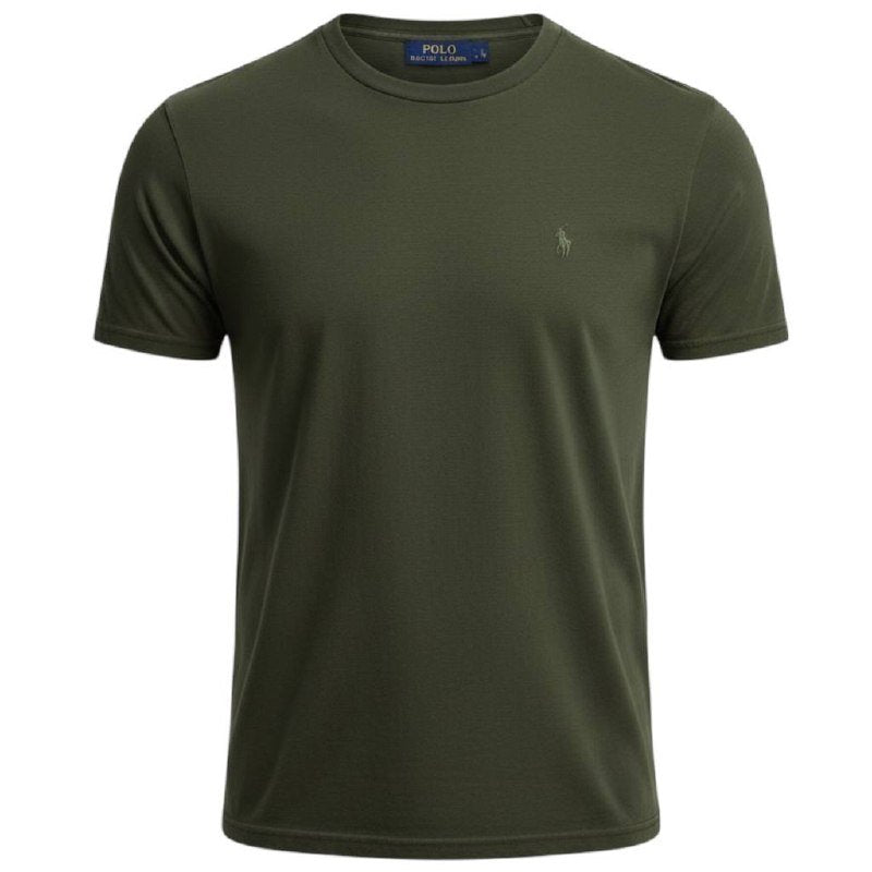 Camiseta Básica Ralph Lauren Masculina Verde Pony Monocromático