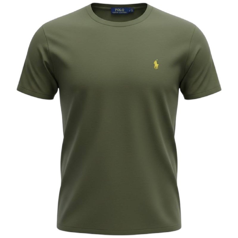 Camiseta Básica Ralph Lauren Masculina Verde Pony Limão
