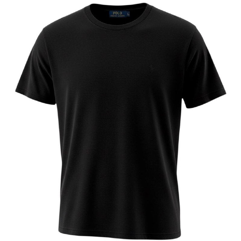Camiseta Básica Ralph Lauren Masculina Preta Pony Monocromático