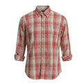 Camisa Ralph Lauren Masculina Xadrez Listras Marrom Madeira Pony Marinho