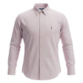 Camisa Ralph Lauren Masculina Xadrez Listrado Uva Pony Cinzento