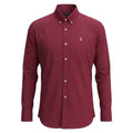 Camisa Ralph Lauren Masculina Micro Xadrez Bordô Pony Colorido