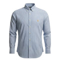 Camisa Ralph Lauren Masculina Micro Xadrez Listras Azuis Pony Dourado
