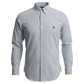 Camisa Ralph Lauren Masculina Micro Xadrez Listras Verde Pony Marinho