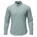 Camisa Ralph Lauren Masculina Micro Xadrez Listras Verde Pony Vermelho