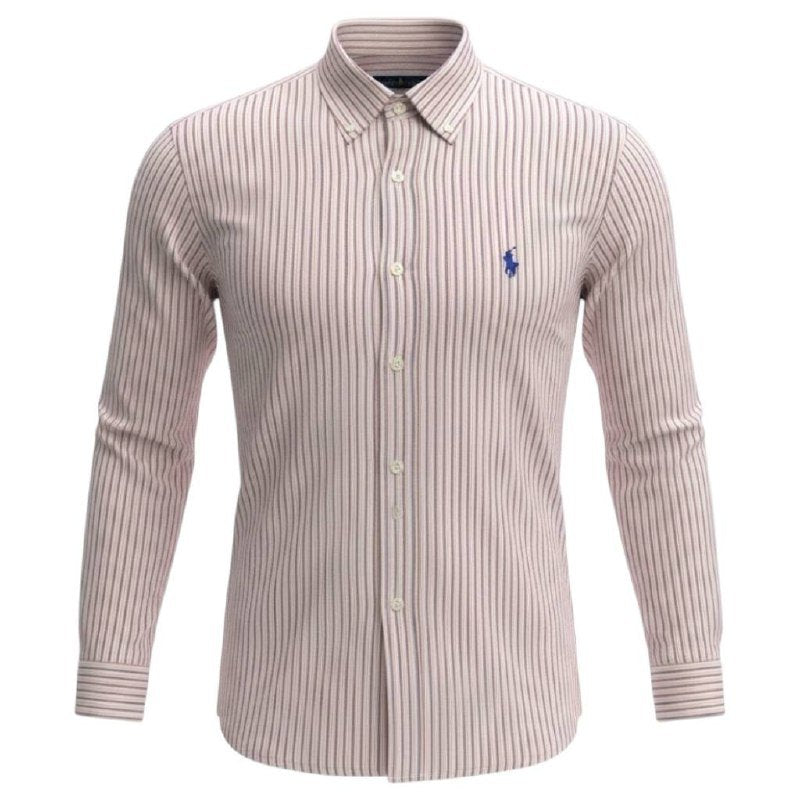 Camisa Ralph Lauren Masculina Listras Europeia Pony Azul