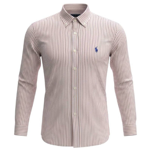 Camisa Ralph Lauren Masculina Listras Europeia Pony Azul