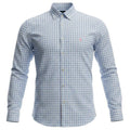 Camisa Ralph Lauren Masculina Xadrez Azul e Branco Pony Rosa