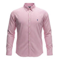 Camisa Ralph Lauren Masculina Xadrez Rosa Minimalista Pony Marinho