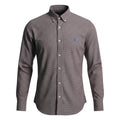 Camisa Ralph Lauren Masculina Micro Xadrez Executivo Bordô Pony Azul