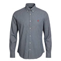 Camisa Ralph Lauren Masculina Micro Xadrez Executivo Azul Pony Vermelho