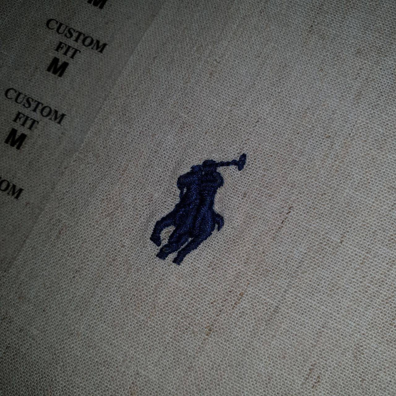 Camisa Ralph Lauren Masculina Linho cor Bege Natural Pony Marinho
