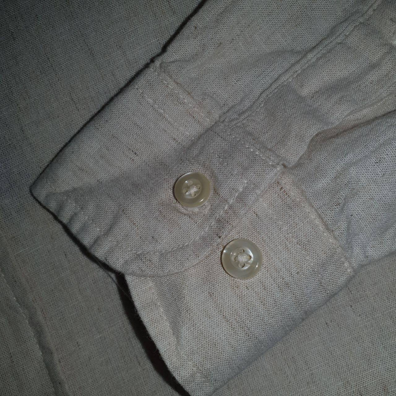 Camisa Ralph Lauren Masculina Linho cor Bege Natural Pony Marinho