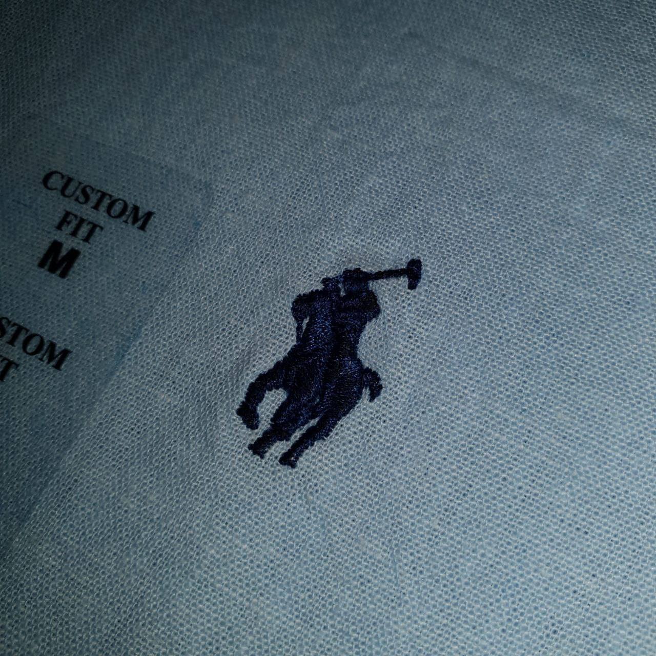 Camisa Ralph Lauren Masculina Linho cor Azul Bebê Pony Azul