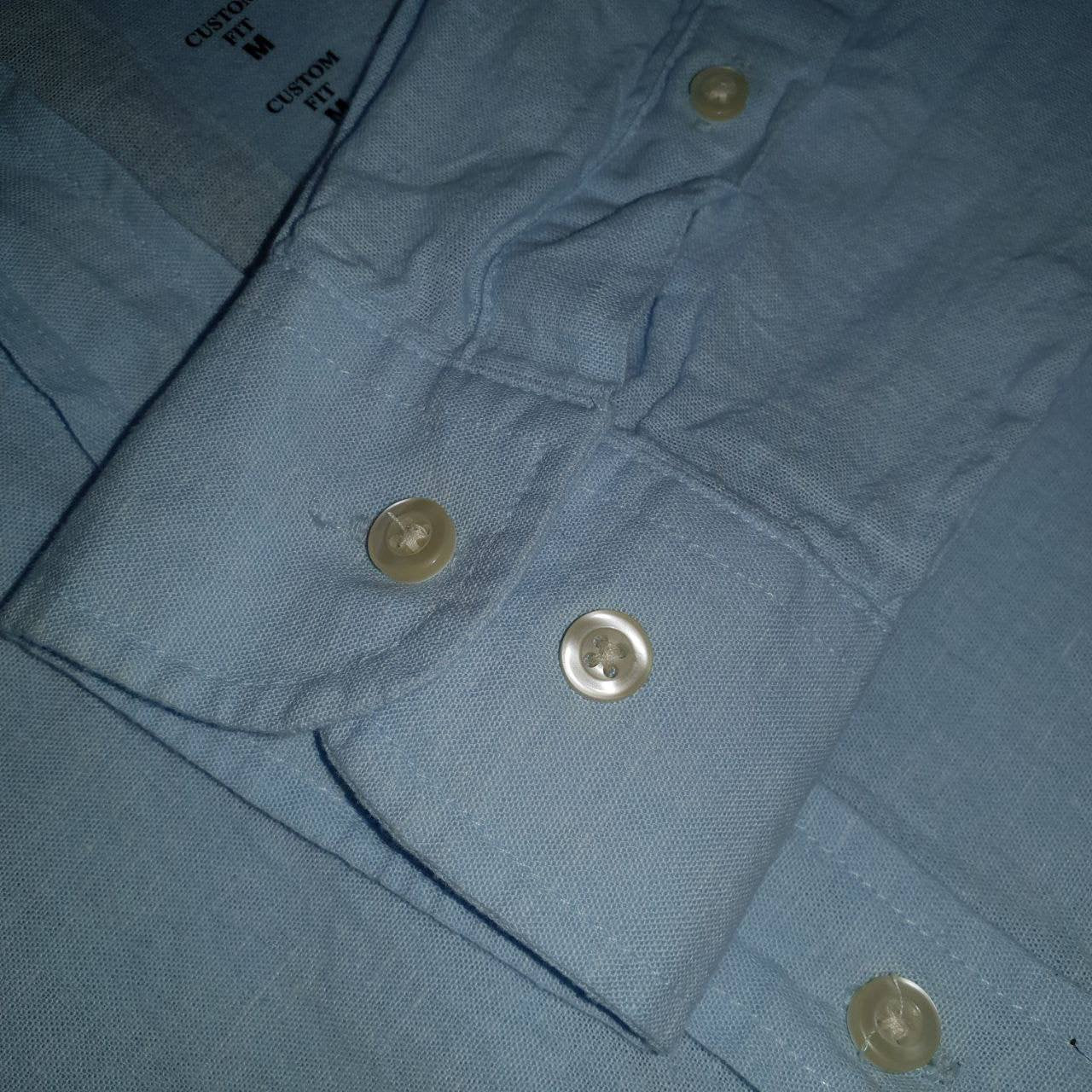 Camisa Ralph Lauren Masculina Linho cor Azul Bebê Pony Azul