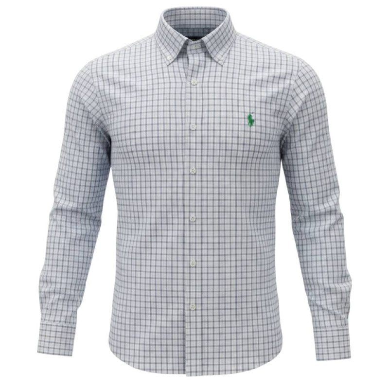 Camisa Ralph Lauren Masculina Xadrez Executivo Pony Verde