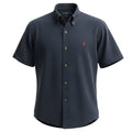 Camisa Ralph Lauren Masculina Oxford Manga Curta Azul Marinho Pony Vermelho