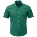Camisa Ralph Lauren Masculina Oxford Manga Curta Verde Floresta Pony Bordô