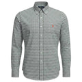 Camisa Ralph Lauren Masculina Xadrez Cinzento Pony Laranja