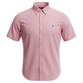 Camisa Ralph Lauren Masculina Oxford Manga Curta Rosa Bebê Pony Azul