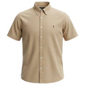 Camisa Ralph Lauren Masculina Oxford Manga Curta Café Pony Chocolate
