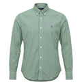 Camisa Ralph Lauren Masculina Micro Xadrez Verde Pony Roxo