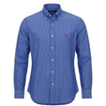 Camisa Ralph Lauren Masculina Azul Cintilante Listras Pony Vermelho