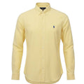 Camisa Ralph Lauren Masculina Amarela Listras Americana Pony Azul