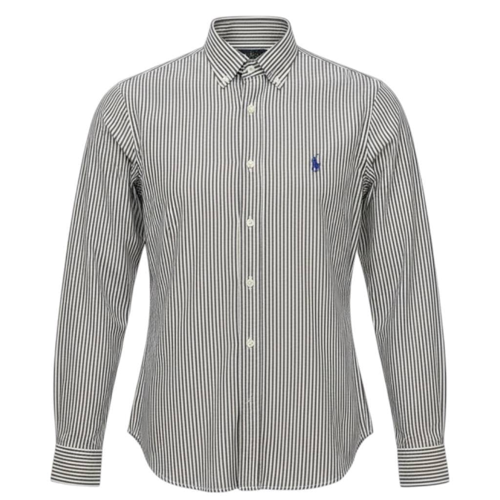 Camisa Ralph Lauren Masculina Preta Listras Americana Pony Azul