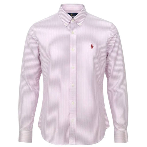 Camisa Ralph Lauren Masculina Lilás Listras Americana Pony Lavanda