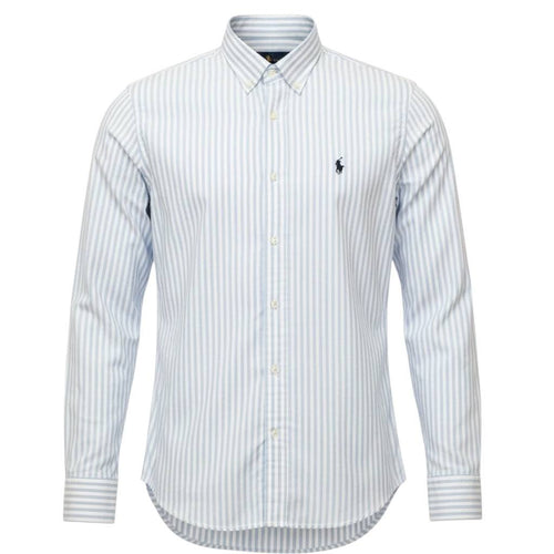 Camisa Ralph Lauren Masculina Azul Bebê Listras Maxi Pony Preto