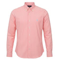 Camisa Ralph Lauren Masculina Rosa Listras Europa Pony Azul Gelo